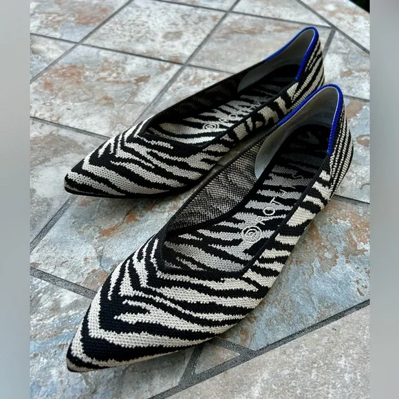 Rothy's Shoes Euc Rare Rothys The Point Black And White Flats